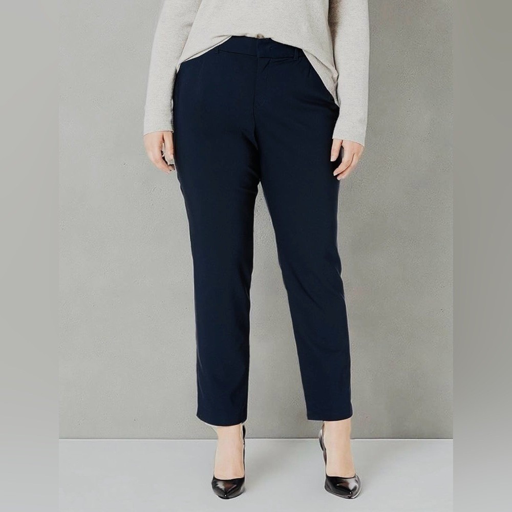 Gloria Vanderbilt Blue Straight Trouser Pant Regular